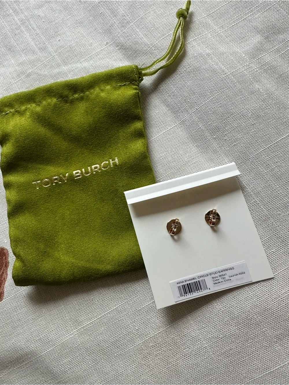 tory burch kira enamel circle stud earrings